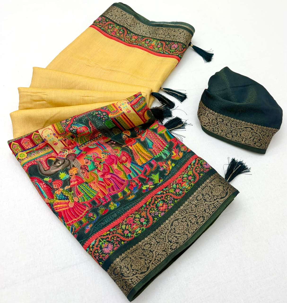 RajMata Series Aahana Soft Nylon Viscous fabric Multicolor Direct Print on saree wholesale in surat